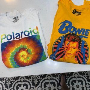 Bowie Polaroid Long Sleeve Cropped Tees Tshirt T-Shirts Medium Large